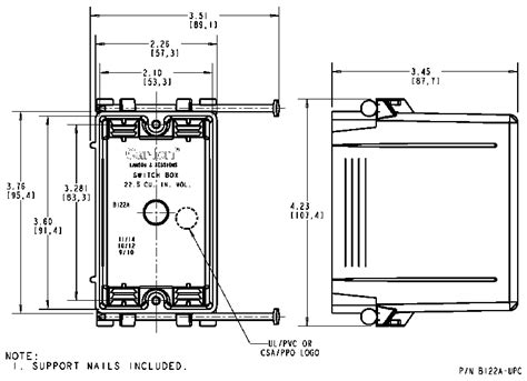 a gang junction box dimensions|1 gang outlet box.